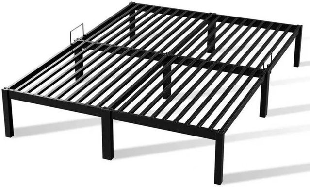 HOMAVO Metallbettgestell aus Stahl in Schwarz Matt im Industriestil, B/T/H: 180 x 200 cm - Bild 1
