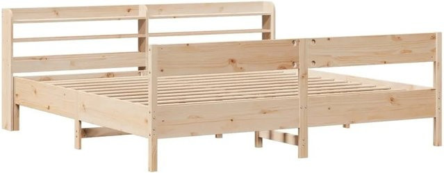 vidaXL Massivholzbett aus Kiefernholz in rustikalem Design ohne Matratze B/T/H: 180 x 200 x 190 cm - Bild 1