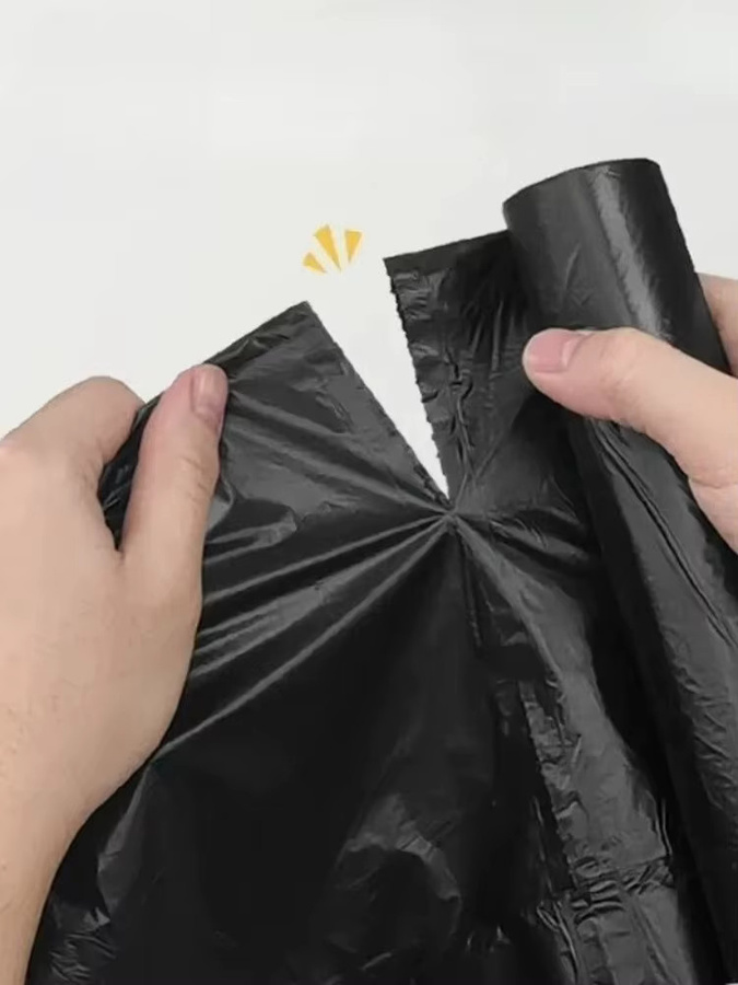 15 Rollen schwarze Kordelzug-Müllsäcke aus Kunststoff für Garten, Büro und Küche - Bild 5