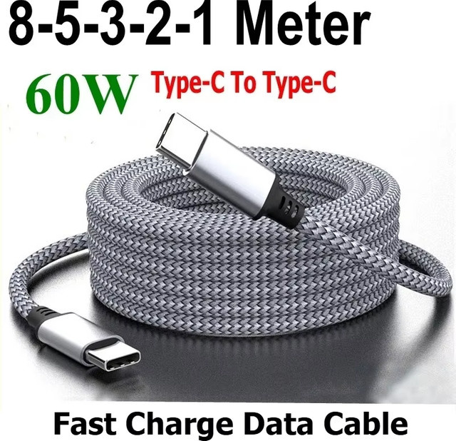 USB-C zu USB-C Schnellladekabel 60W in Schwarz - Bild 1