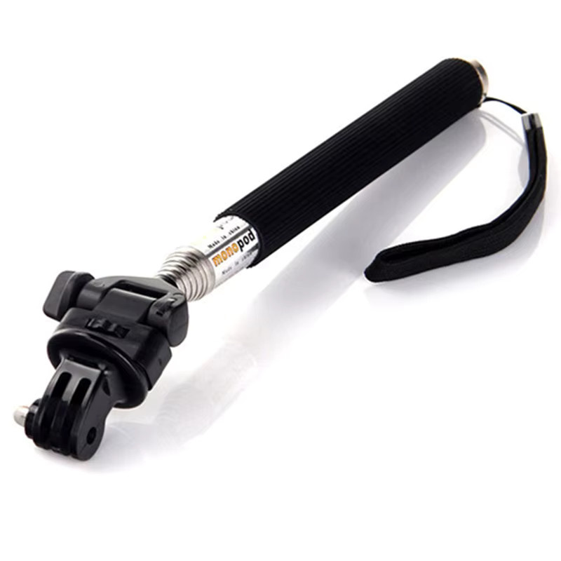 ORBMART Ausziehbares Handheld-Selfie-Stick-Einbeinstativ mit Halterungsadapter für GoPro Hero, DJI, Insta360 und Xiaomi Sport Action-Kameras in Schwarz - Bild 2