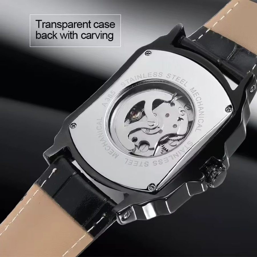 FORSINING Armbanduhr Automatik, Skelett, Lederarmband, Herren - Bild 2
