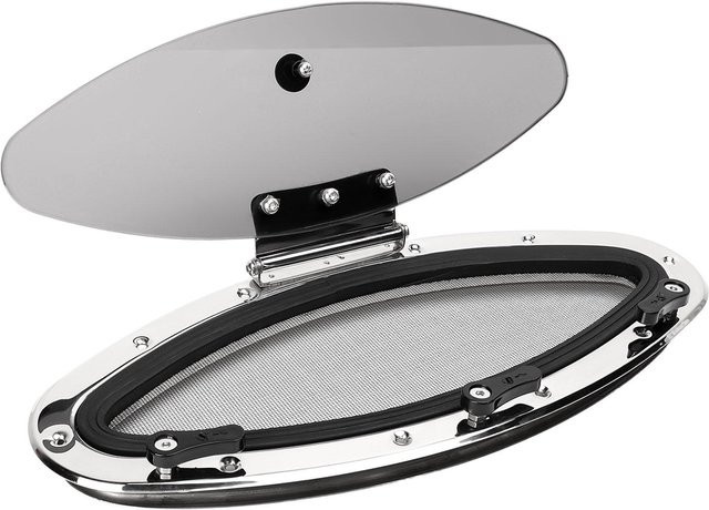 CosyHome Ovales Boots Bullauge Fenster aus Edelstahl in Silber, nach innen öffnend, mit gehärtetem UV-beständigem und wasserdichtem Glas, B/H: 40,8 x 14,8 cm - Bild 1