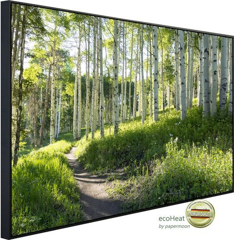 papermoon Infrarotheizung EcoHeat Birkenwanderweg mit Matt-Effekt in Bunt, App-Steuerung und Überhitzungsschutz - Bild 1