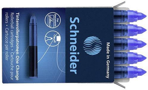Schneider Nachfüllpatronen für Tintenroller One Change, 0.6 mm, Blau, 5 Stück - Bild 1