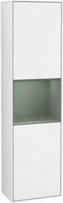 V&B Finion Hochschrank mit LED-Beleuchtung und Glastüren in Weiß, B/T/H: 41,8 x 15,0 x 151,6 cm - Bild 1