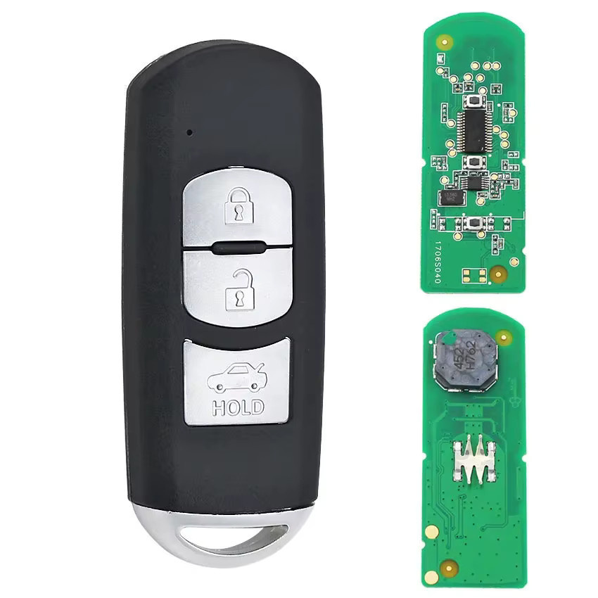 Keyecu Ersatz Fernbedienung Schlüsselanhänger mit 3 Tasten, 433MHz ID49 für Fiat Spinne SKE13E-01, Schwarz, ungeschnittene Klinge - Bild 2