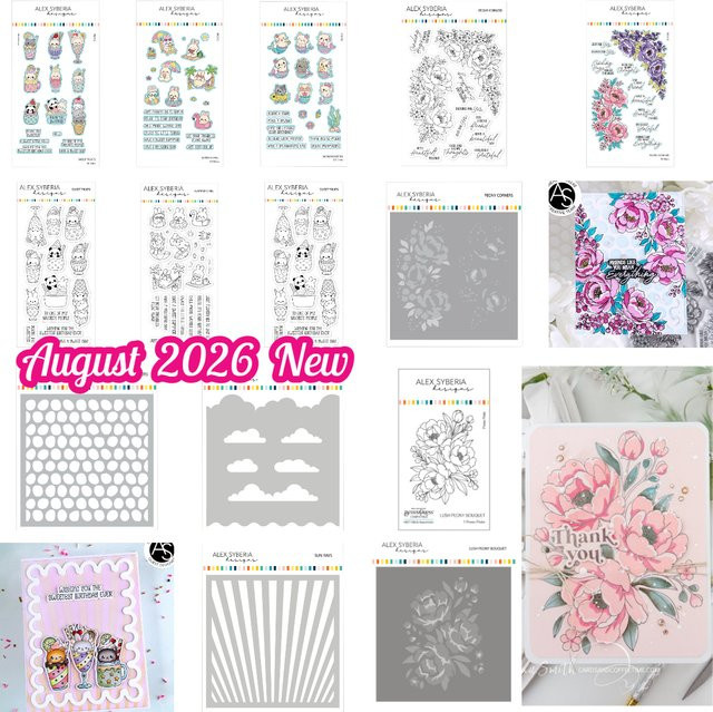 Alex Syberia Pfingstrosen-Ecken Silikonstempel für Scrapbooking und Kartenherstellung in Klarsicht - Bild 1