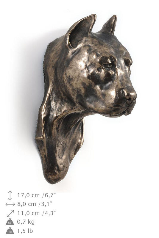 Hängende Hundestatue American Staffordshire Terrier Amstaff III von Art-Dog in Braun aus Kunstharz und Metall - Bild 4