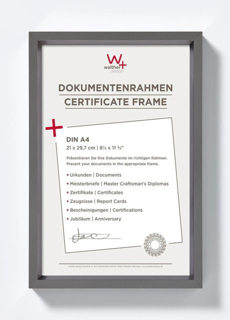 Walther Design Steel Style Kunststoff Bilderrahmen in Schwarz oder Grau, B/H: 10 x 15 cm - Bild 1