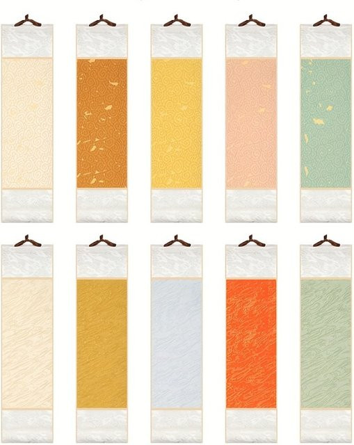 10er-Pack Mini-Reispapierrollen in Multicolour, blanko zum Aufhängen für Kalligraphie, DIY-Kunst und traditionelle asiatische Dekoration - Bild 1