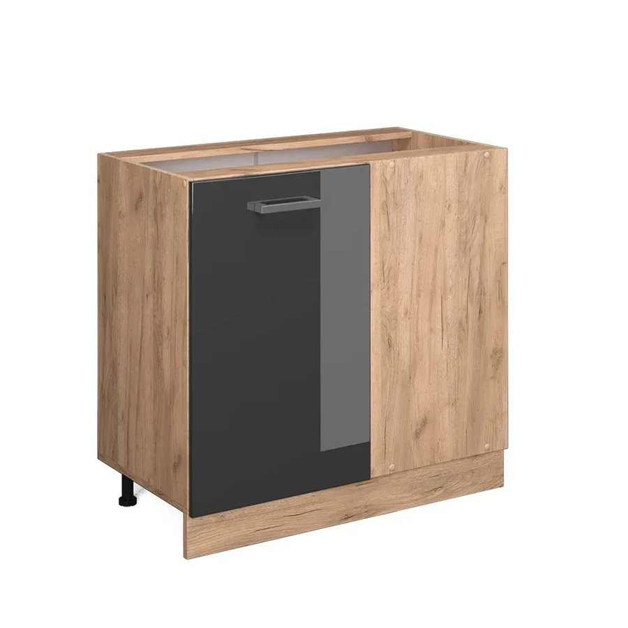 Vicco Eckunterschrank R-Line Küchenschrank in Eiche und Anthrazit Hochglanz mit 86 cm Breite - Bild 3