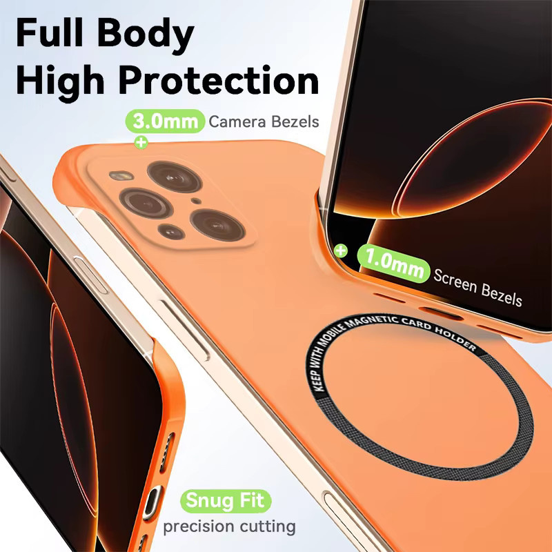 Magnetic Slim Handyhülle für OPPO Find X3 Pro Neo Lite X3 Pro X3 Neo X3 Lite, Matte Hard PC Cover, Stoßfeste Rüstung, Blau und Orange - Bild 2