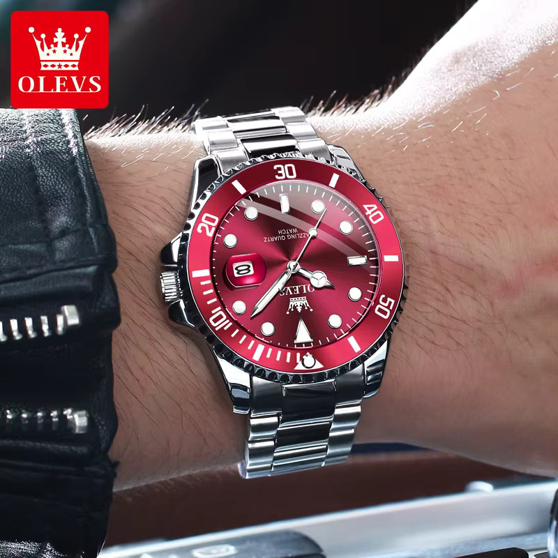 OLEVS Armbanduhr, Quarz, Edelstahl, Schwarz, Herren - Bild 5