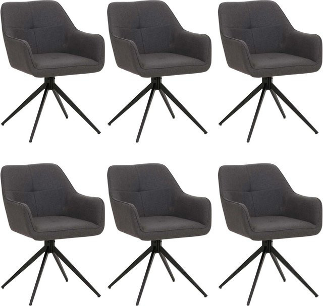 CHEFGASTRO Esszimmerstuhl 6er-Set in Grau mit Stoffbezug, B/T/H: 80 x 53 x 59 cm, Sitzhöhe: 41 cm - Bild 1