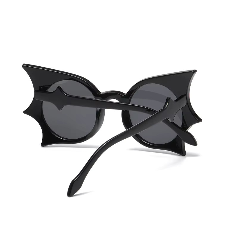 Sonnenbrille Fledermausform, Cat-Eye, Vollrand, Kunststoff, Unisex, Schwarz - Bild 2