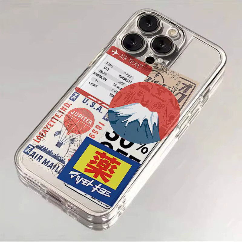 Transparente Handyhülle im Retro-Collage-Design mit japanischem Muster für Samsung Galaxy A-Serie (A13 bis A57) - Bild 4