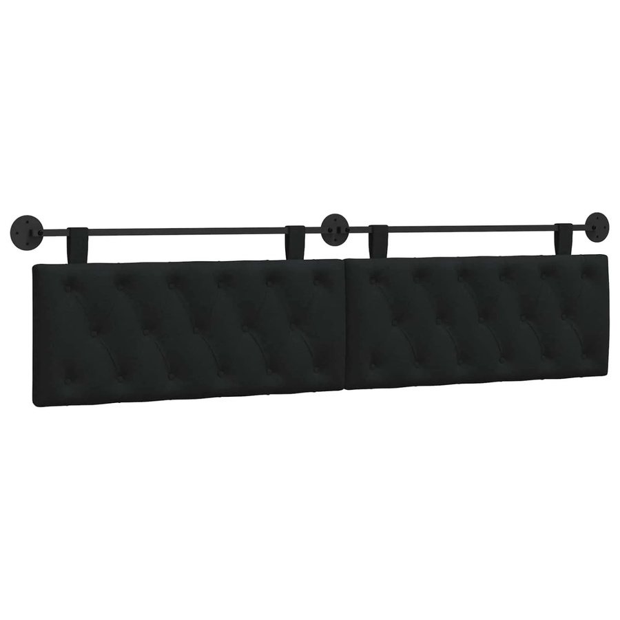 vidaXL Wandmontiertes Polsterpaneel Schwarz B/H/T: 210 x 55 x 7 cm - Bild 2