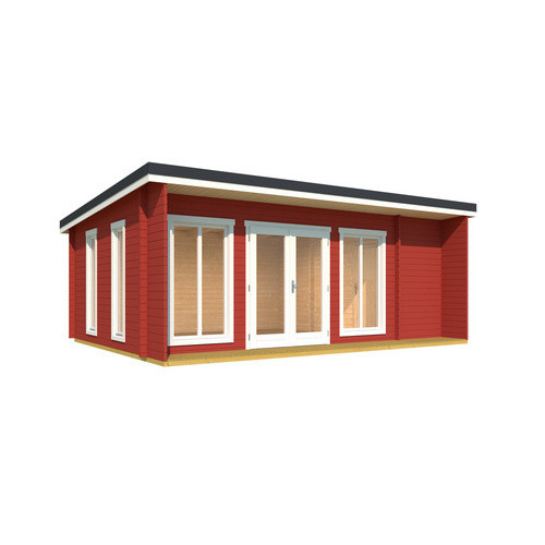 Lasita MAJA Gartenhaus Japan in Blockbohlenbauweise mit Pultdach, Schwedenrot, B/H/T: 648 x 250,8 x 470 cm - Bild 3