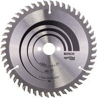 Bosch Optiline Wood Kreissägeblatt mit 48 Zähnen, Durchmesser: 160 mm, Farbe: Silber - Bild 1