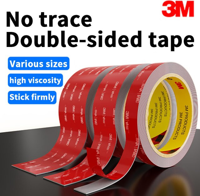 3M starkes doppelseitiges Klebeband in Rot für Wanddekoration, Fixierung und Kfz- sowie Haushaltsgebrauch - Bild 1