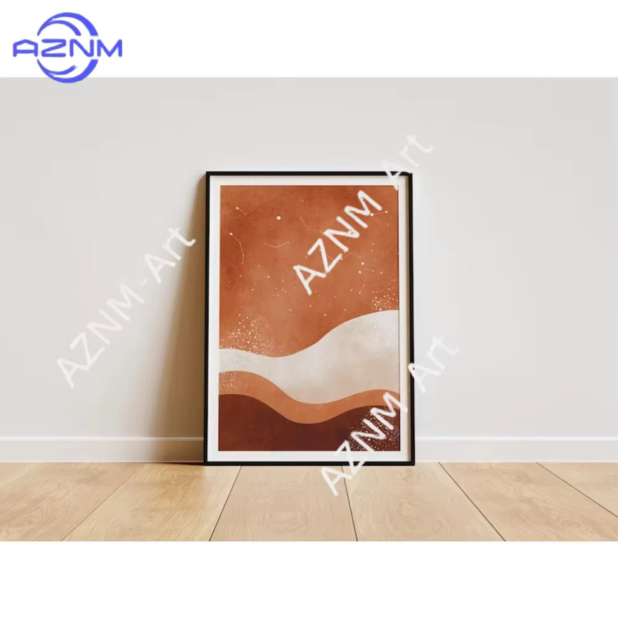 AZNM Bohemian Wandkunstdrucke mit Sonne und Mond, abstrakte Poster im minimalistischen Design für deine Wanddekoration - Bild 3