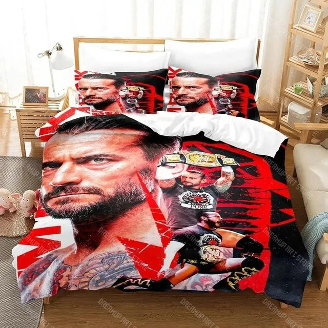 CM Punk AEW Der Beste der Welt Bettwäsche-Set aus Mikrofaser mit Bettbezug und Kissenbezug, Schwarz, B/H: 200 x 200 cm - Bild 1