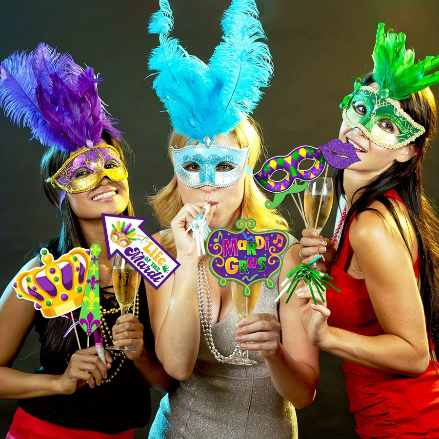 Karneval Photo Booth Requisiten mit Karneval Selfie Fotorahmen, Karneval Partyzubehör - Bild 5