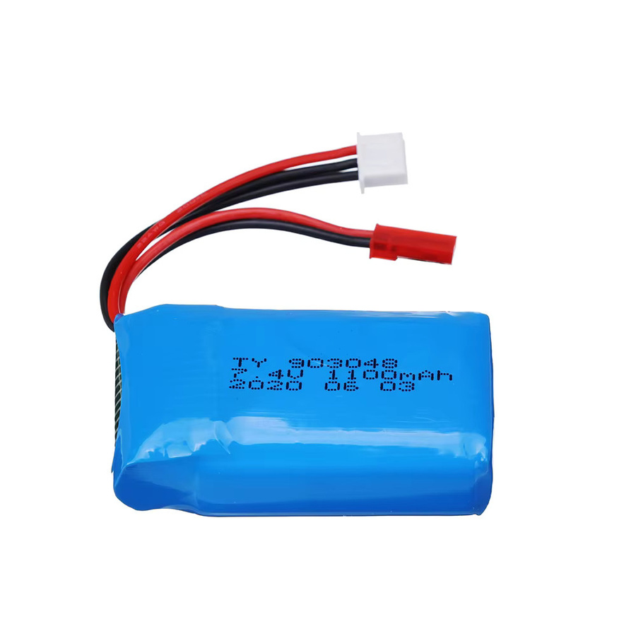 WLtoys LiPo Batterie 7,4 V 1100 mAh mit JST Stecker in Blau für RC Autos - Bild 2