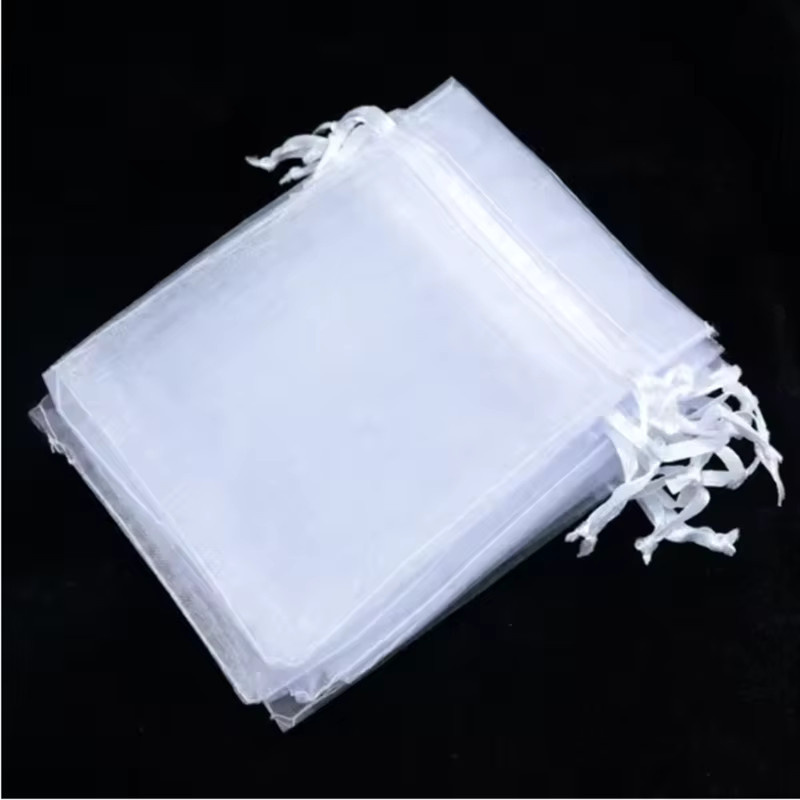 50 Stück transparente Organza Geschenktaschen mit Kordelzug für Hochzeit und Kosmetik in den Größen 7x9 cm, 9x12 cm und 10x15 cm von luckyiasv - Bild 2