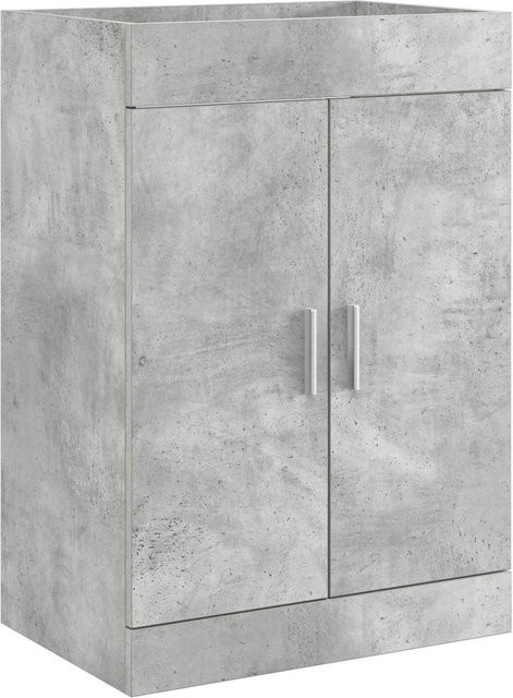 vidaXL Badunterschrank modern in Betongrau aus MDF, B/T/H: 56 x 37,5 x 81 cm - Bild 1