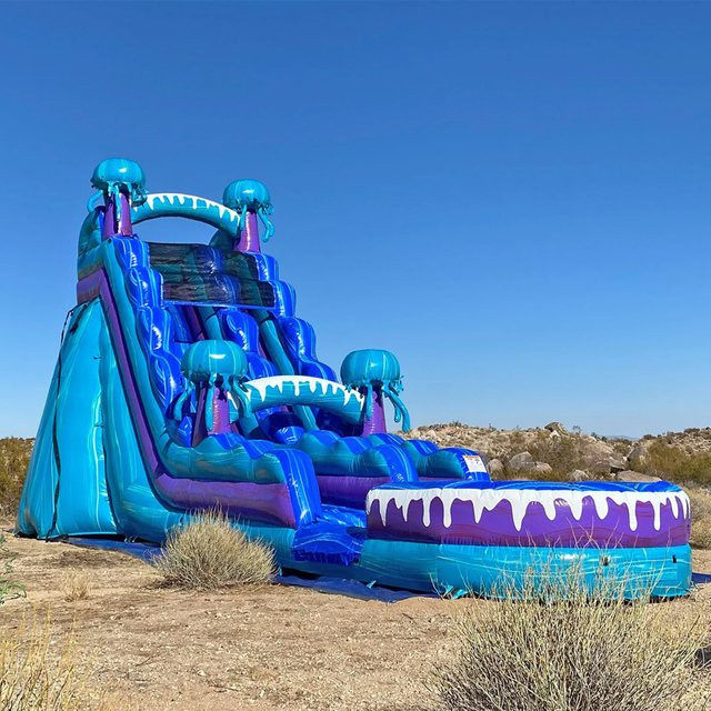 DINGYURUI Aufblasbarer Wasserrutschenpark in Multicolour für Seen und Flüsse - Bild 1