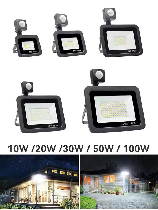 Adiodo LED Flutlicht mit PIR Bewegungssensor, wasserdichter Outdoor LED Strahler für Garten und Straße, Schwarz - Bild 6