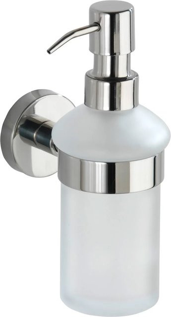 WENKO Seifenspender Bosio Shine aus Edelstahl und Glas in Silberfarben mit 200 ml Fassungsvermögen - Bild 1