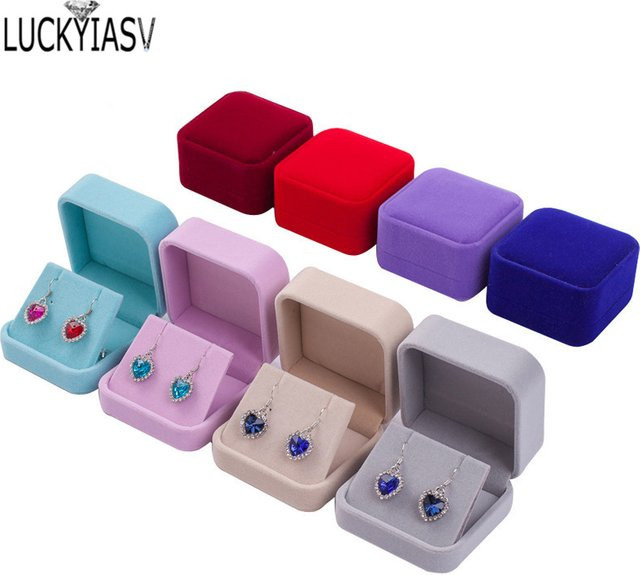 luckyiasv Schmuckaufbewahrungsbox, Kunststoff, Samt, 7*7*4cm - Bild 1