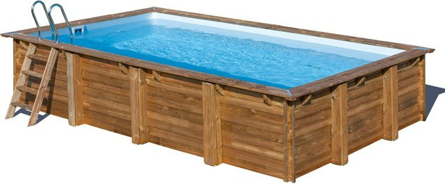 GRE Rechteckpool Evora oval in Braun B/L/H: 420 x 620 x 133 cm - Bild 1
