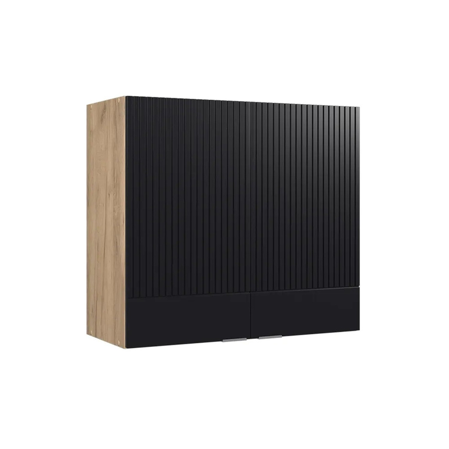 Vicco Hängeschrank Fame-Line Glashängeschrank mit Soft-Close-Türen und Regalböden, Eiche Schwarz Gestreift, B: 80 cm, H: 72 cm, T: 34,1 cm - Bild 3