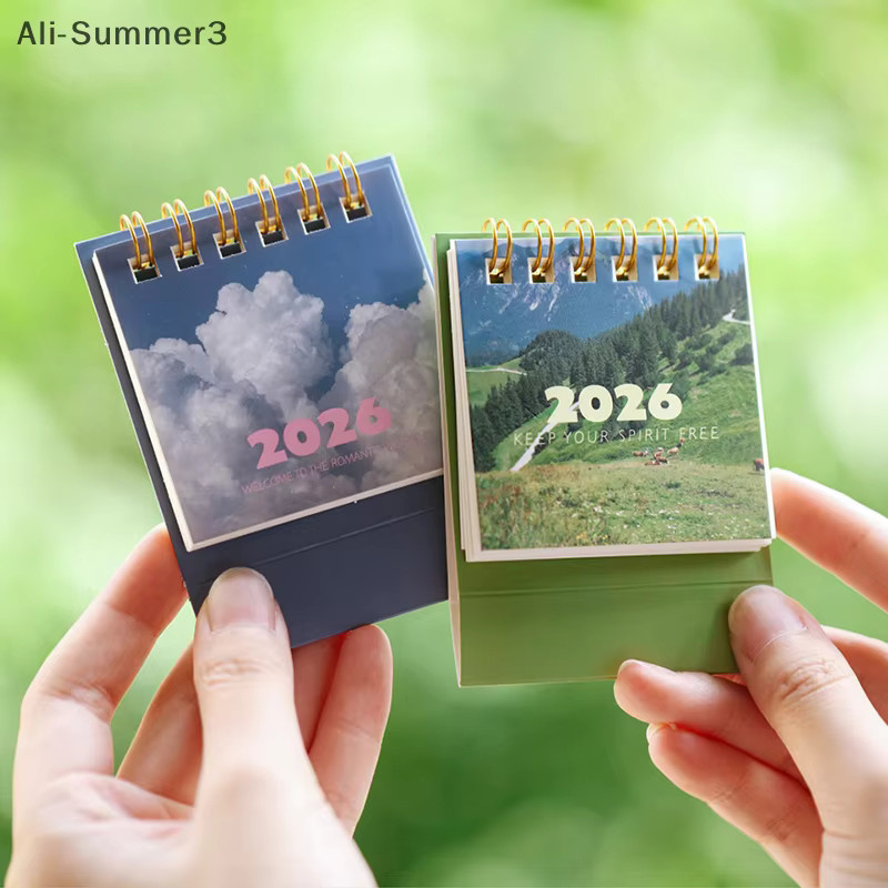 2026 Landschaft Mini-Tischkalender mit Monatsübersicht, kreativer Spulenkalender als Desktop-Ornament und Planer in Multicolor - Bild 6