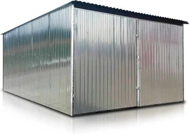 Liderstal Einzelgarage Standard aus verzinktem Trapezprofilblech in Silber, B/T: 300 x 500 cm - Bild 1