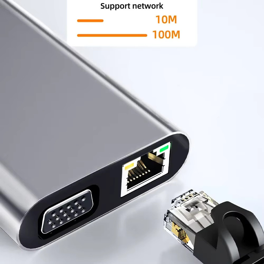 KEBIDUMEI 11-in-1 USB-C-Hub Dockingstation mit HDMI, VGA, RJ45 Ethernet und PD 100W für Laptop und MacBook Pro - Bild 5