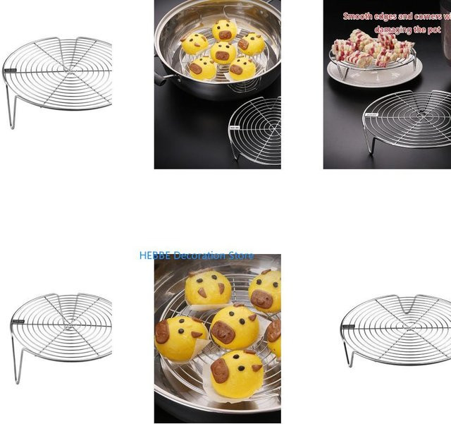 B0KC Edelstahl-Dampfständer in Silber, runder Dampfgar-Korb für Lebensmittel - Bild 1