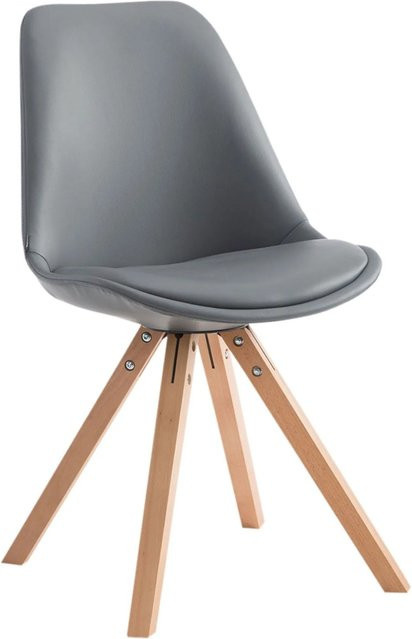 DELUKE Besucherstuhl TIRANA Konferenzstuhl und Bürostuhl aus Kunstleder in Grau, B/T/H: 47,5 x 55,5 x 83,5 cm - Bild 1