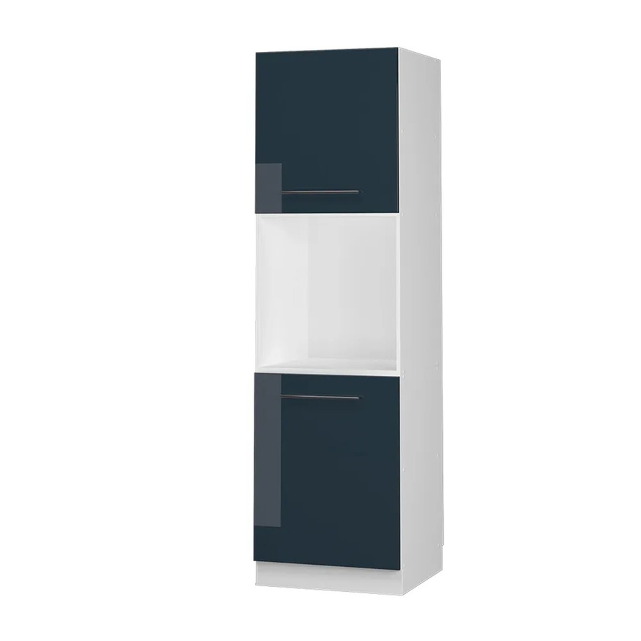 Vicco Herdumbauschrank Fame-Line Dunkelblau Hochglanz/Weiß mit offenem Regal, B/T/H: 60,0 x 58,1 x 206,8 cm - Bild 2