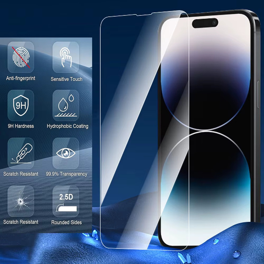 Apple iPhone Schutzfolie aus gehärtetem Glas, transparent, 1-4 Stück - Bild 2