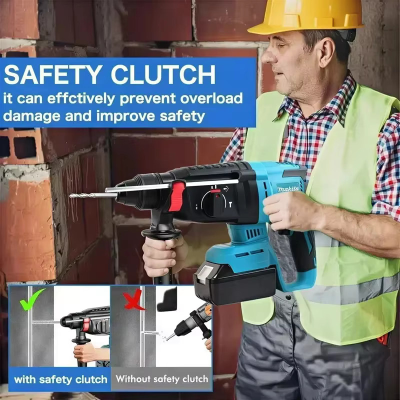 Makita DHR242 Bürstenloser Akku-Bohrhammer 18V mit 6Ah Akku, 24mm Beton-Bohrleistung und 4700 IPM, 3-Modus-Steuerung - Bild 7