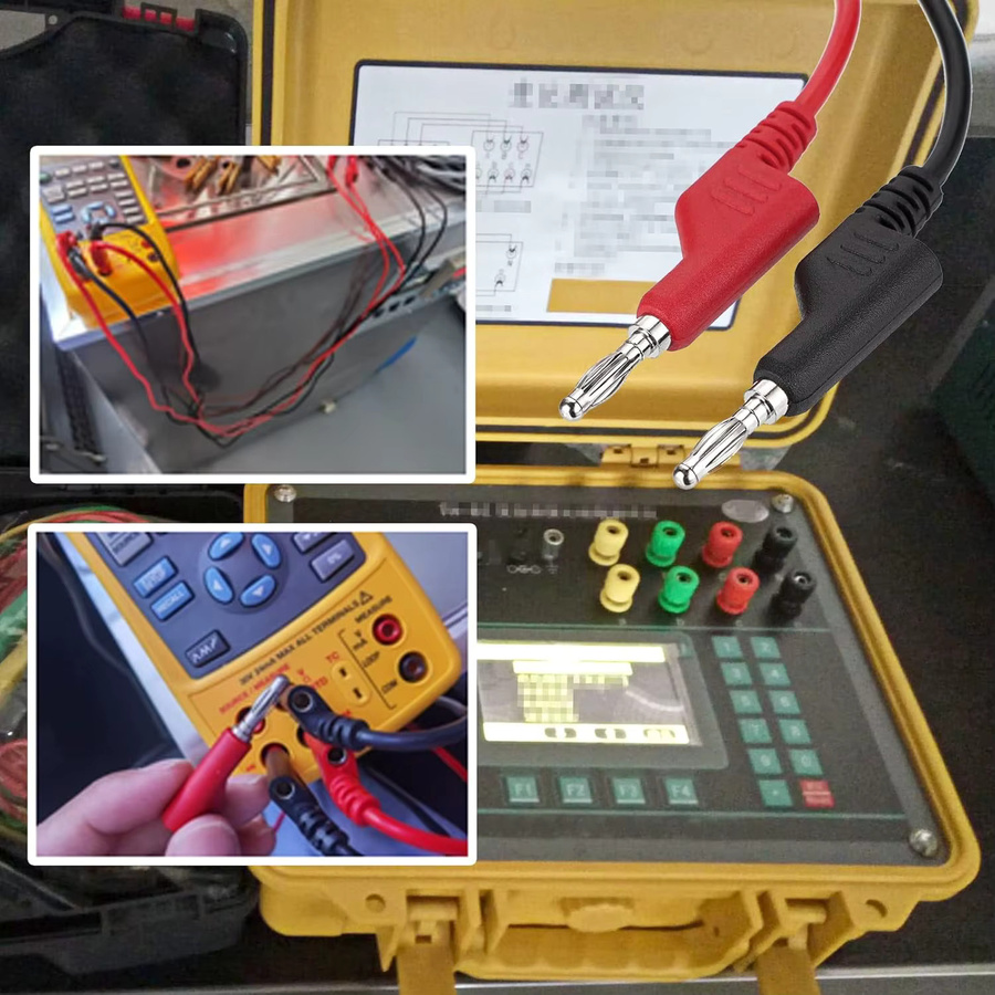 AOKIN Messleitungen Set mit 2 Bananensteckern, 1 m, Rot und Schwarz, für Multimeter, 1000 V, 15 A - Bild 4