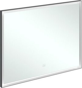 Villeroy & Boch Spiegel Subway 3.0 mit LED-Licht und Alu-Rahmen, Schwarz Matt/Weiß, B: 100 cm, H: 75 cm, T: 4,75 cm - Bild 1