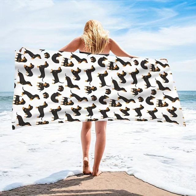 Strandtuch mit Dackelmuster von Ka Chen Muxi, Breite: 40 cm, Höhe: 60 cm - Bild 1