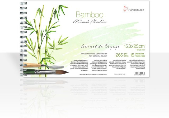 Hahnemühle Mixed Media Carnet de Voyage Skizzenbuch naturweiß 15,3 x 25 cm 265g/m² 15 Blatt - Bild 1