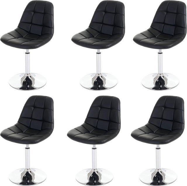 CHEFGASTRO Esszimmerstuhl 6er-Set in Schwarz aus Kunstleder mit Chrom-Gestell, B/T/H: 47 x 50 x 84 cm, Sitzhöhe: 46 cm - Bild 1